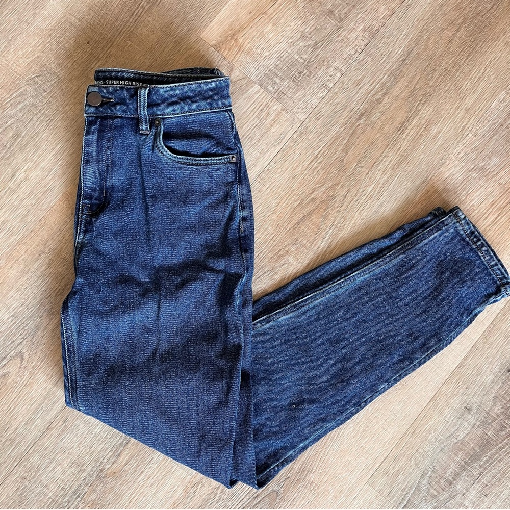 Dark wash mom jeans